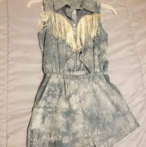 Blue Western Romper